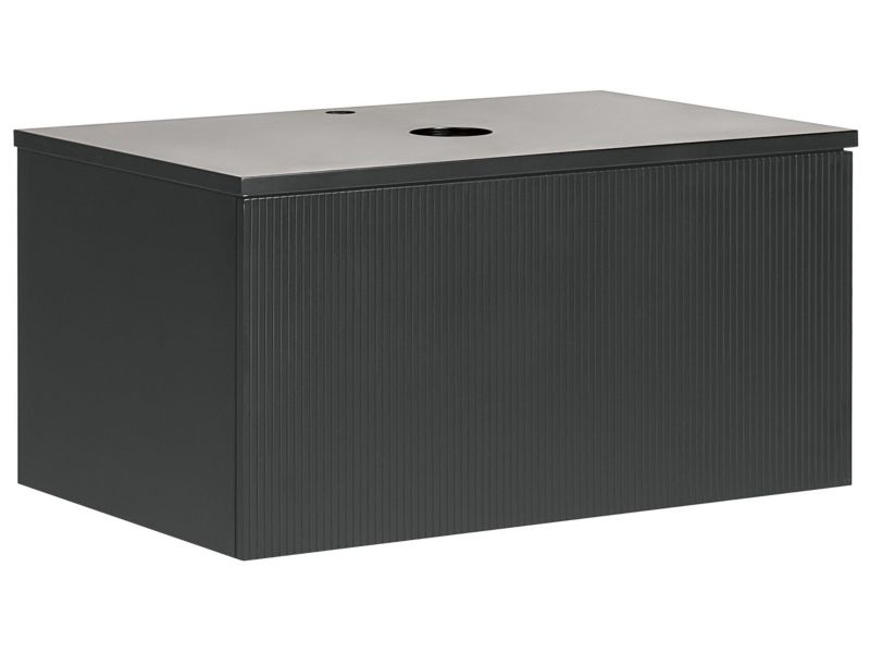 Szafka łazienkowa wisząca 80 x 52 cm czarna Alzira 1 szt.