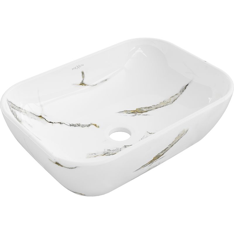 Umywalka nablatowa Mexen Rita biały kamień 45x32 cm 21084581 1 szt.