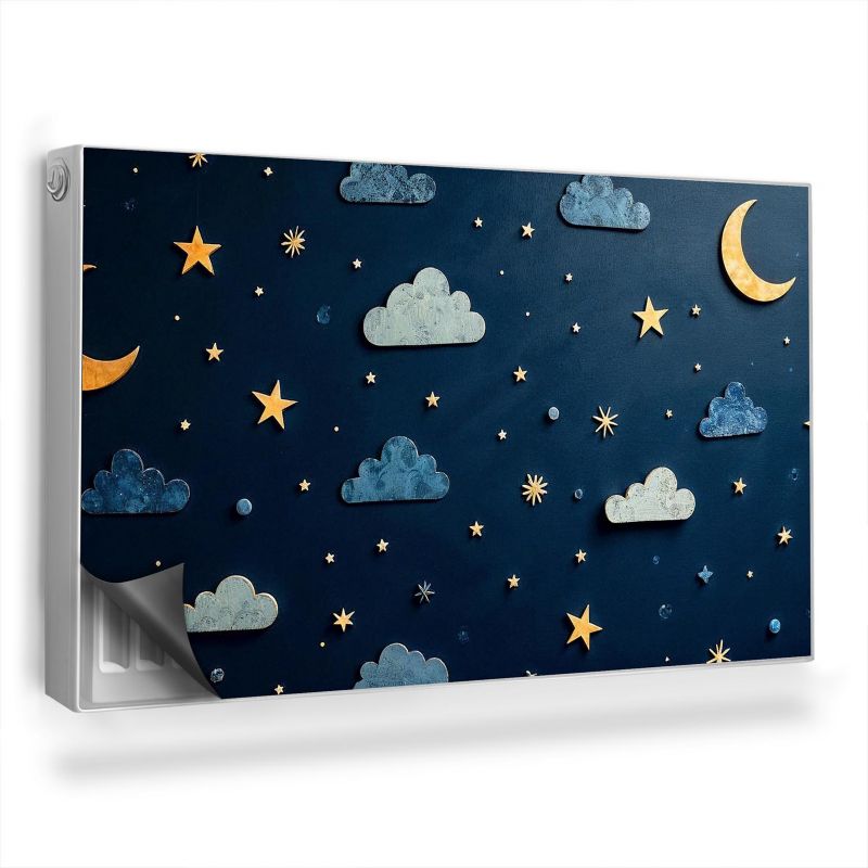 Ozdobny magnes na kaloryfer Wallfluent 100x60 cm Gwiazdy i księżyce 1 szt.