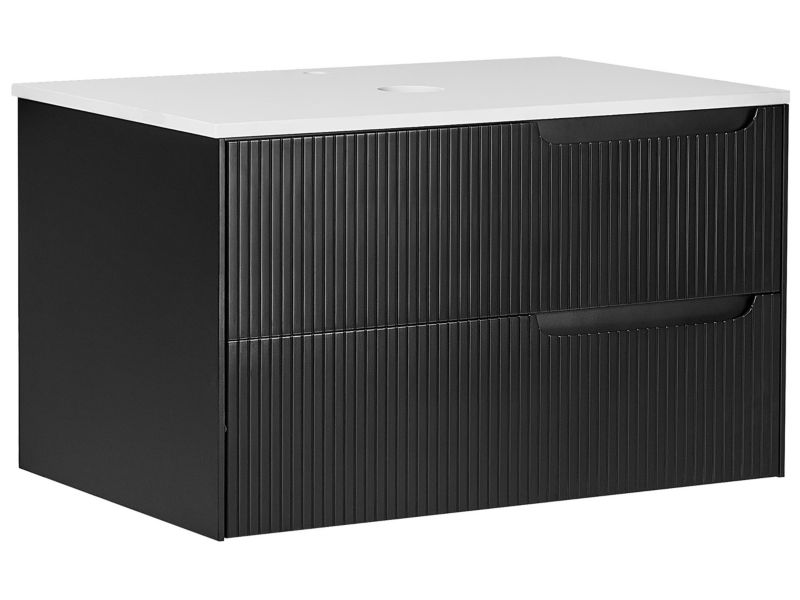 Szafka łazienkowa wisząca 80 x 52 cm czarna Quintela 1 szt.