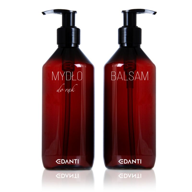 Dozownik EDANTI z Pompką Butelka Do Mydła Balsamu 300 ml Zestaw Na Umywalkę Do Łazienki 2 szt.