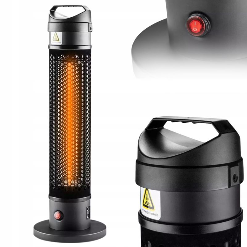 Promiennik NEO TOOLS stojący 1000W, IP44, element grzejny carbon fiber lamp 1 szt