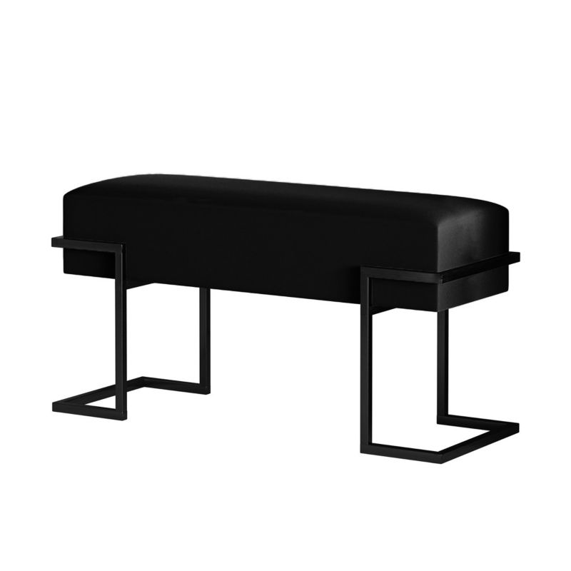Ławka tapicerowana Bettso Cely 100 cm do przedpokoju na czarnym stelażu czarny 1szt.