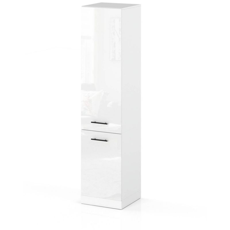 Szafka Kuchenna Hurtownia-Mebli Stojąca Słupek S50 sPremium 50cm Biały Mat Biały Połysk 50x58x211 cm 1szt.