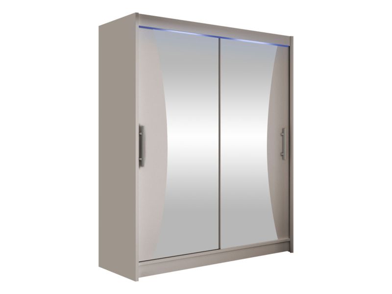 Szafa MIRJAN 24 z drzwiami przesuwnymi Presto IX z oświetleniem RGB kaszmir/lustro 1 szt.