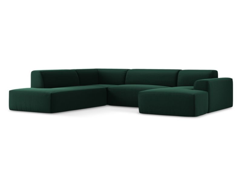 Sofa panoramiczna LaMiaSofa BOVA z tkaniny welwetowej 344x264 cm butelkowa zieleń 1 szt.