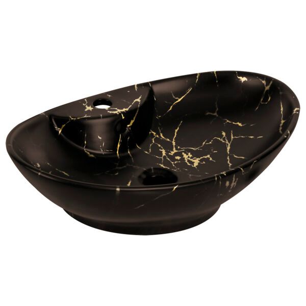 Umywalka nablatowa Kerra KR-139 MARBLE marmur czarno złoty 1 szt.