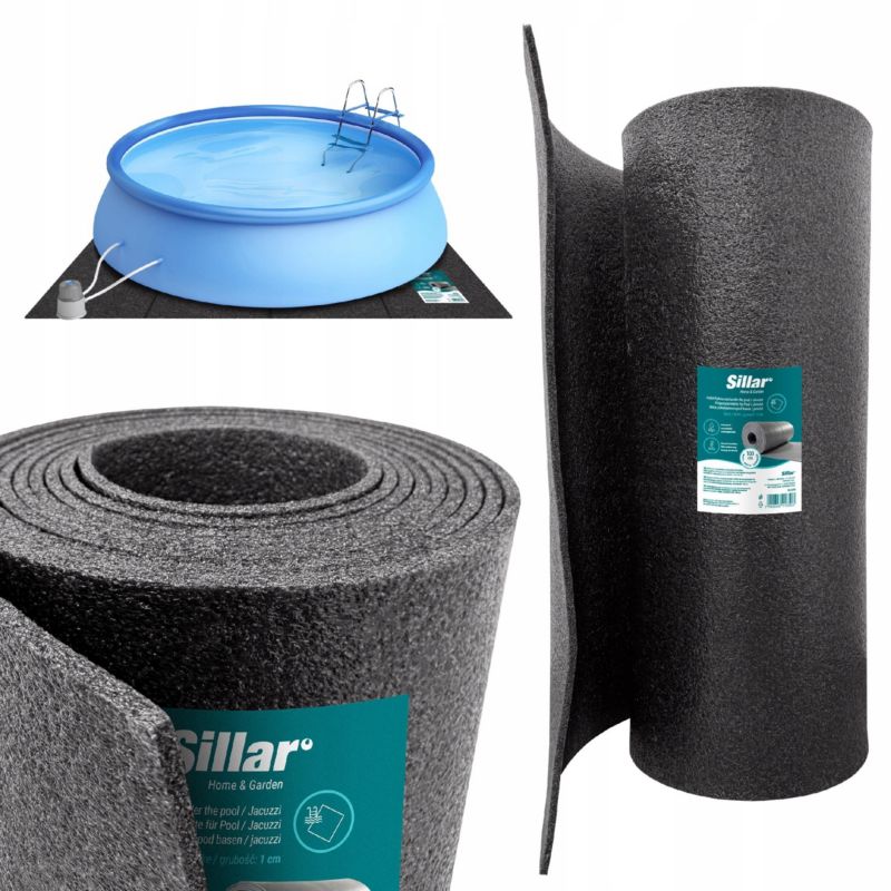 Mata piankowa, Sillar, pod basen, izolująca, wodoodporna, 10mm, 100x100cm, szary, 1szt