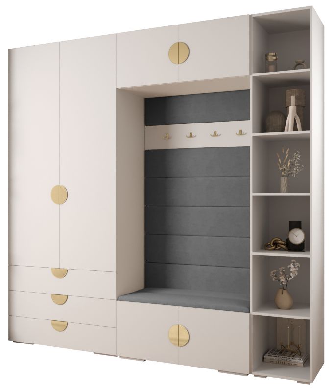 Garderoba do przedpokoju Abiks INOVA 4 Z10 biały+złoty+manila16 1 szt.