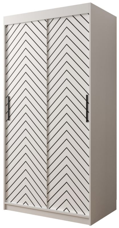 Szafa przesuwna Garderoba Abiks Jodełka 1 100 biały + biały 1 szt.