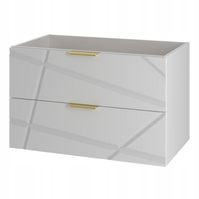 Szafka pod umywalkę Furnidea 80 cm biały frezowana złoty uchwyt Radom 1 szt.