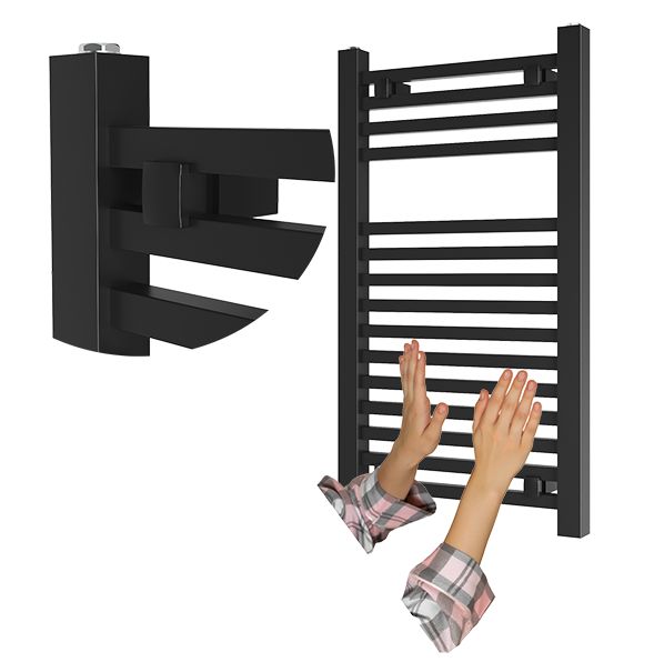 Grzejnik Łazienkowy Granitan Bergen 80/50cm Czarny Kaloryfer Drabinkowy 1kpl.