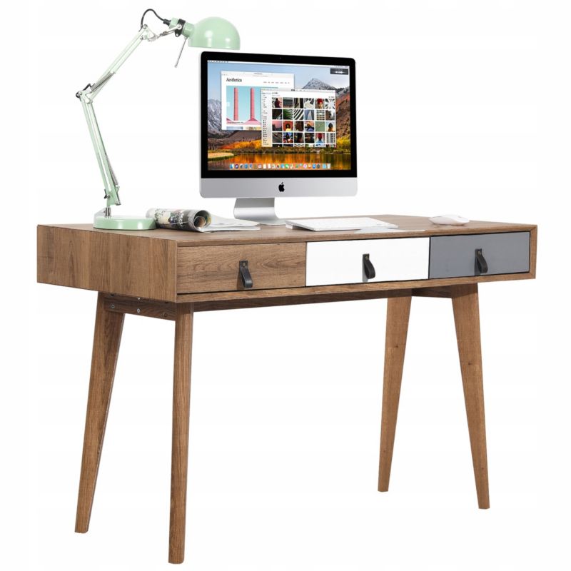 Biurko z szufladami JUMI duże eleganckie nowoczesne 120 cm do gabinetu biura 1 szt.