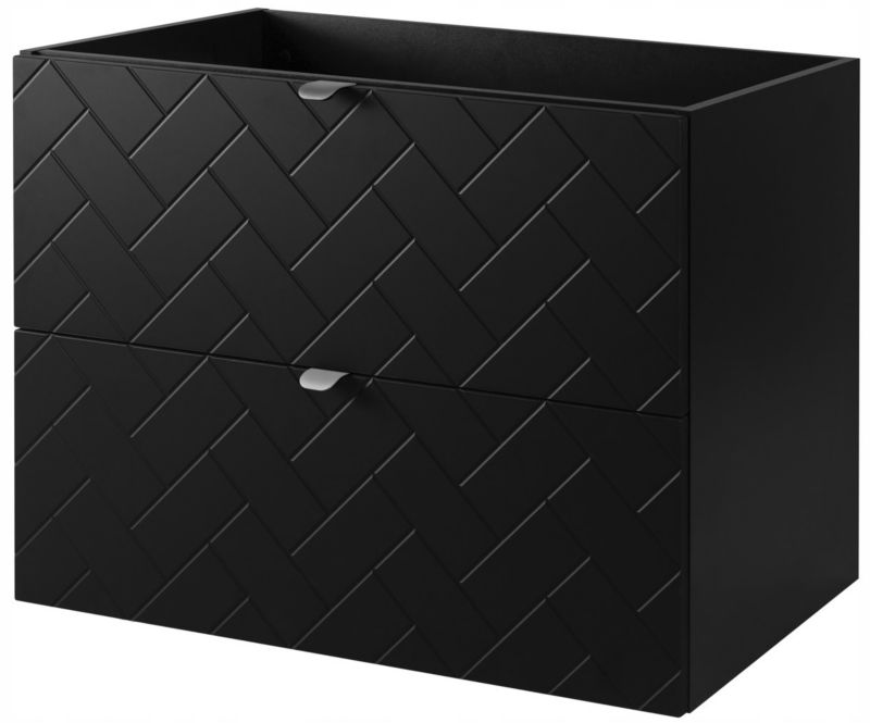 Szafka pod umywalkę Furnidea 80 cm czarna wisząca frezowana Trend 1 szt.