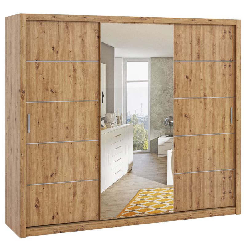 Szafa przesuwna z lustrem MIRJAN 24 Bono SZ250 dąb artisan 1 szt.