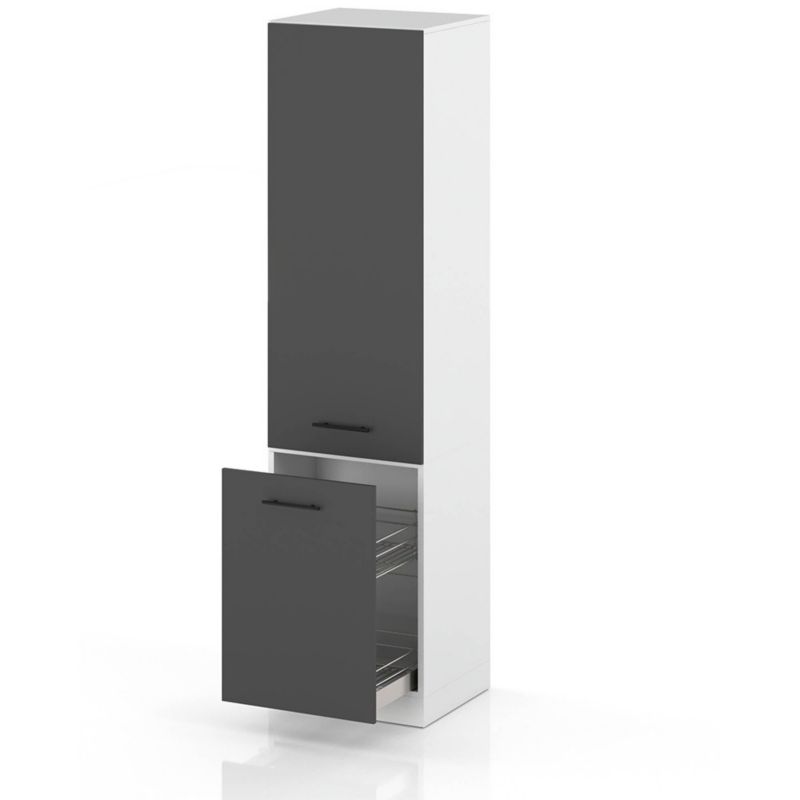 Szafka Kuchenna Hurtownia-Mebli Stojąca Cargo S60 CARGO sPremium 60cm Biały Mat Szary Mat 60x58x211 cm 1szt.