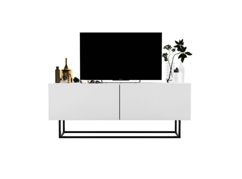 Szafka RTV Meble Lindner NILA 7 150 dąb wotan/czarny mat 1 szt.