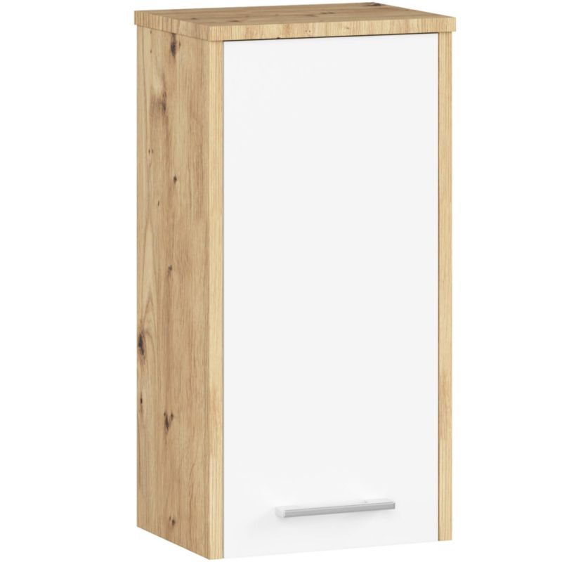 Szafka łazienkowa Akord Fin Dąb Artisan 30 cm 1 drzwi kolor Biały mat 2 półki 30x22,5x60 cm 1 szt.