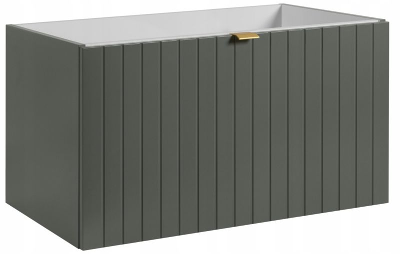 Szafka pod umywalkę Furnidea 80 cm lakierowana frezowana zielony półmat Harmo 1 szt.