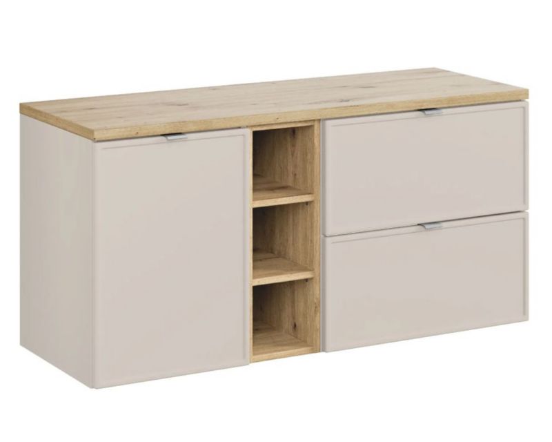 Szafka pod umywalkę COMAD nablatową BELLA CASHMERE 60cm kaszmir/dąb artisan - zestaw z blatem 120cm 1 szt.