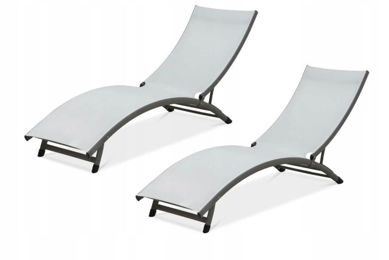 Zestaw Leżaków Focus Garden Leżak Ogrodowy Plażowy Składany STAR lekki na Basen 2 szt