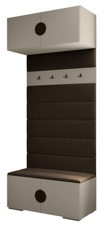 Garderoba wysoka do przedpokoju Abiks INOVA 4 kaszmir+czarny+man04 1 szt.