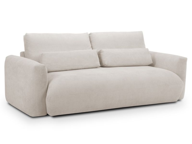 Sofa 3-osobowa LaMiaSofa FERMO z tkaniny szenilowej 240x110 cm jasny beż 1 szt.