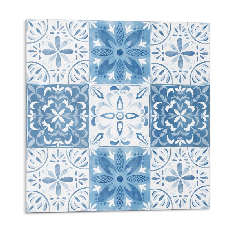 Kafelki samoprzylepne Wallfluent 50x50 cm Motyw kwiatowy w stylowych kafelkach 4 szt.