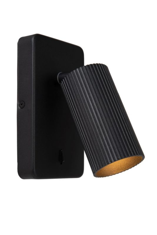 Kinkiet ścienny Lucide Clubs czarny 1 x GU10 x 40W IP20 wym: 16 x 9 x 14,9 cm - 1 szt.