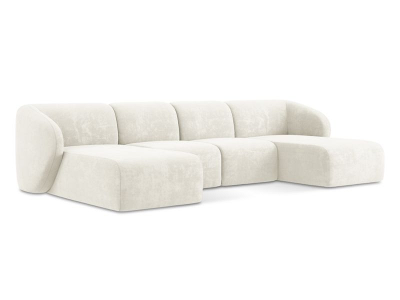 Sofa panoramiczna LaMiaSofa CERVO z tkaniny szenilowej 370x170 cm biały 1 szt.