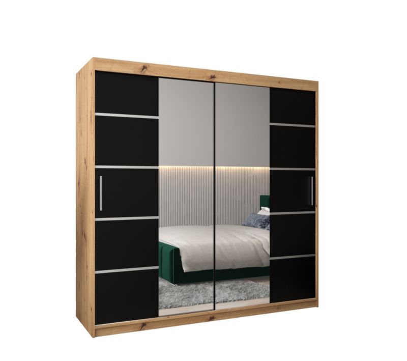 Szafa przesuwna Garderoba Abiks Verona 4 200 artisan + czarny 1 szt.