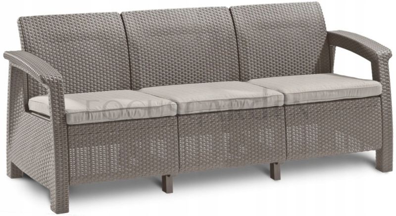 Sofa Keter Ogrodowa Ławka CORFU MAX Wypoczynkowa 3 osobowa na Taras Balkon 1 szt