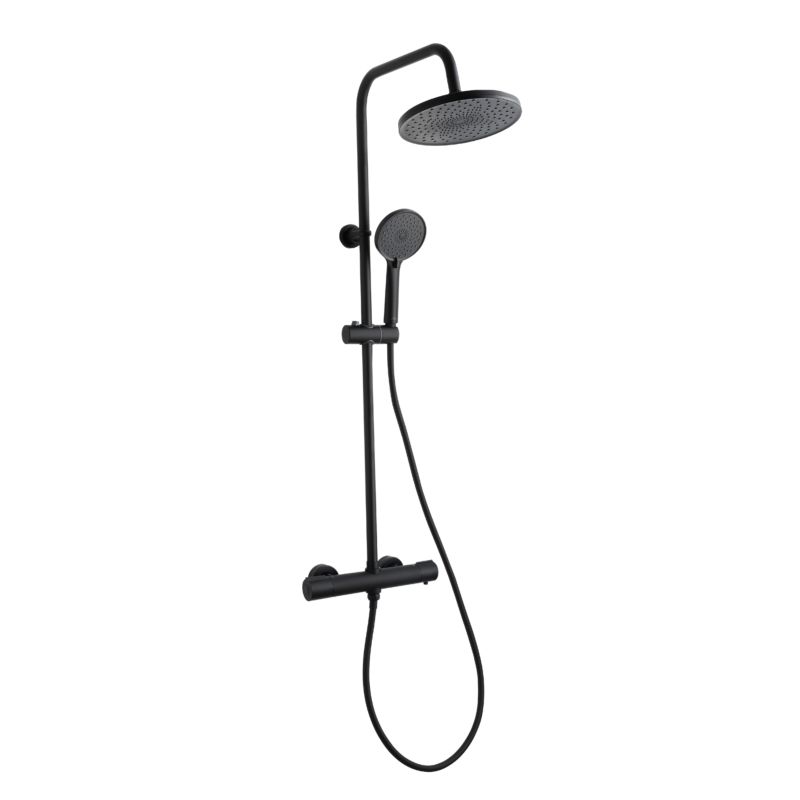 Zestaw prysznicowy Invena Kasos czarny z baterią termostatyczną 1 szt.