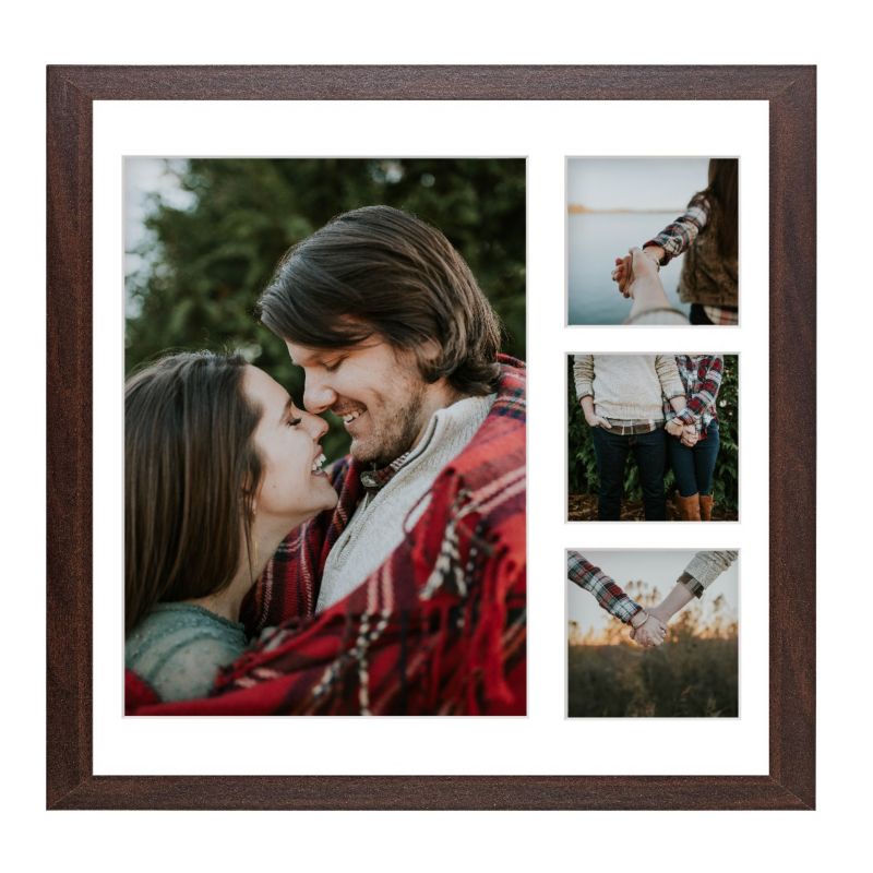 Ramka na 4 zdjęcia Hekla 40x40x4 MDF galeria brązowy 1szt.
