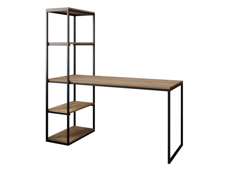 Biurko z regałem MIRJAN 24 Arne czarny/dąb craft złoty 1 szt.