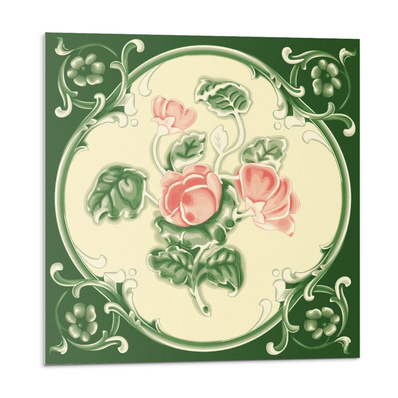 Kafelki samoprzylepne Wallfluent 30x30 cm Roślinny wzór z delikatnymi liśćmi 9 szt.