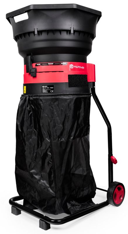 Rozdrabniacz do liści MAPOWER elektryczny mulczer rozdrabniarka 1800W duży zbiornik 1 szt.