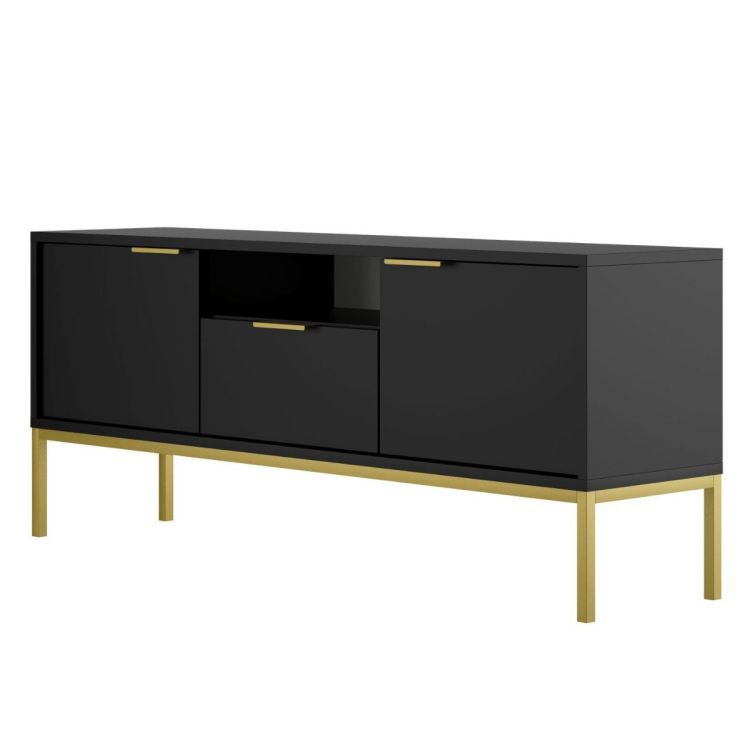 Szafka RTV Kocot Meble AUSTIN 135 czarna/złota 1 szt.