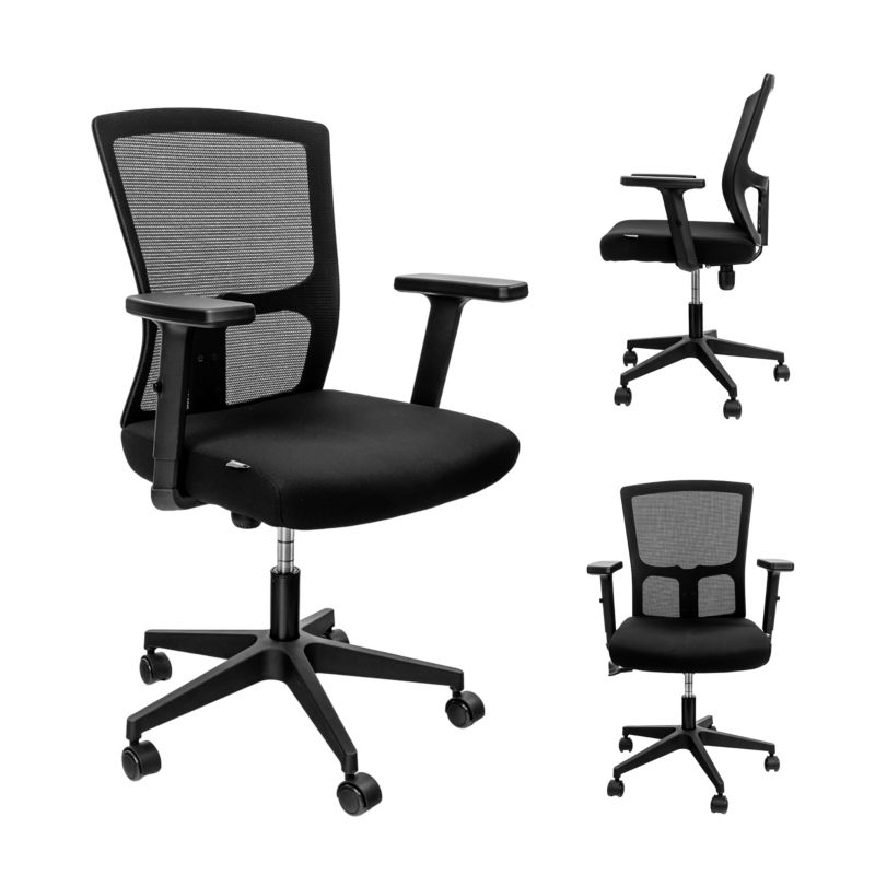 Krzesło Biurowe Obrotowe Furvero Aero Ergonomiczne Czarne 1 szt.