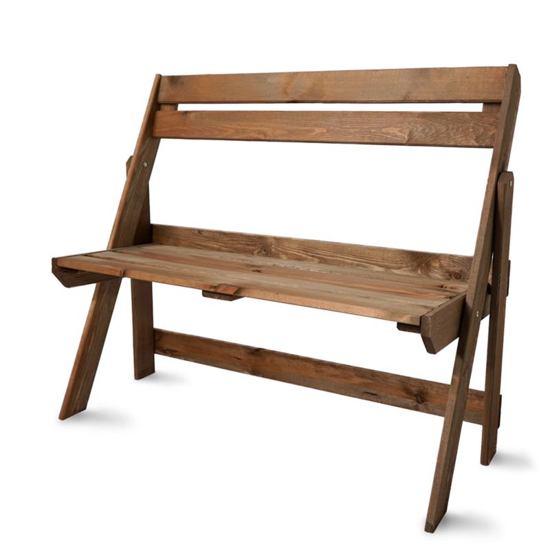 Ławka Ogrodowa Hurtownia-Mebli Naturalne Drewno Sosnowa Składana 105cm Orzech Orzech 105x46x89 cm 1szt.