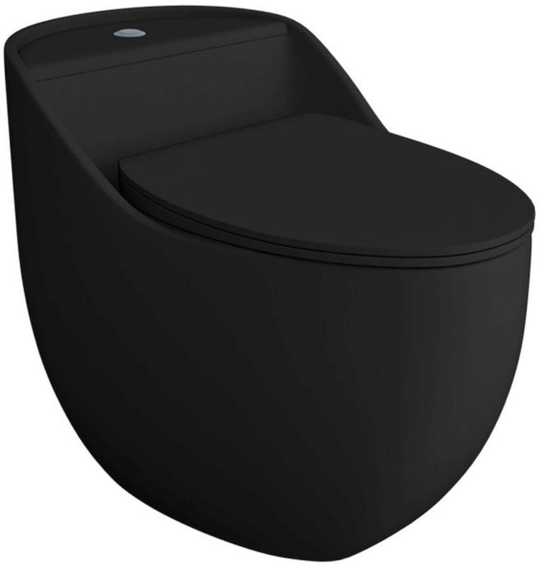 Zestaw WC stojący LaVita Silia czarny połysk miska bezkołnierzowa, duroplast, 1 szt.