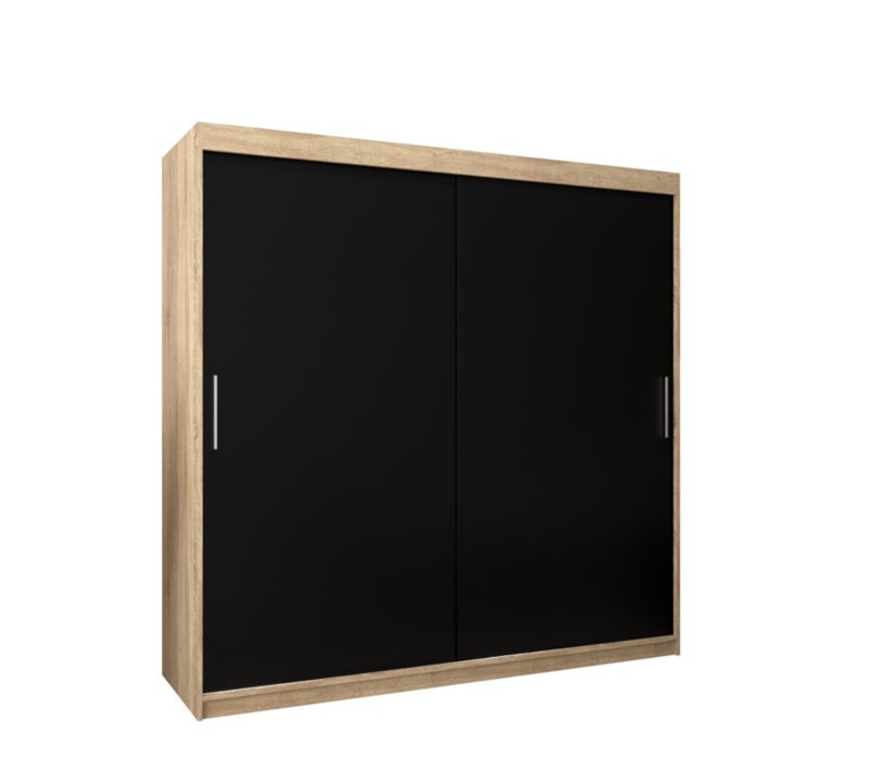 Szafa przesuwna Garderoba Abiks Tokyo 200 sonoma + czarny 1 szt.