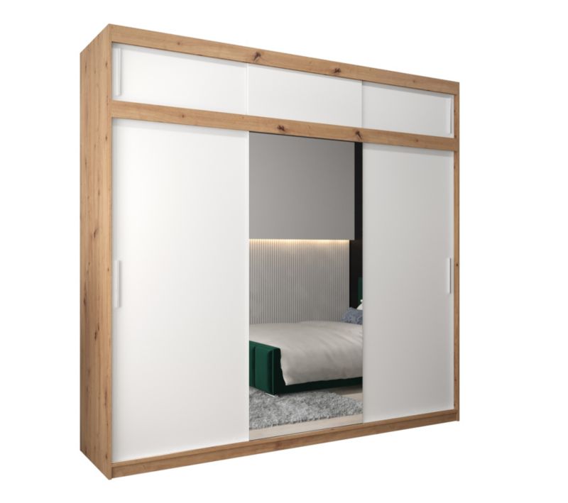 Szafa przesuwna Garderoba Abiks Tokyo 1 250 artisan + biały z nadstawką 1 szt.