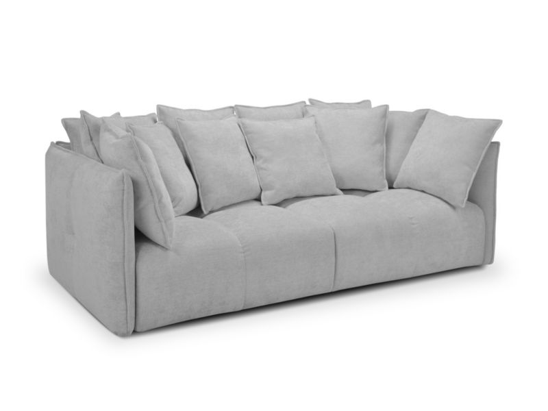 Sofa 3-osobowa LaMiaSofa FABRO z tkaniny szenilowej 250x125 cm jasny szary 1 szt.
