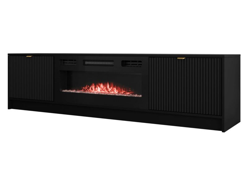 Szafka RTV MIRJAN 24 z kominkiem Tireno EF czarny molet 1 szt.