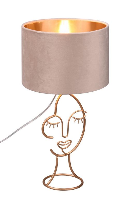 Lampka stołowa RL Mary złoto-beżowa 1 x E27 x 60W IP20 wym: 45.5 x 24 x 24 cm tkanina - 1 szt.