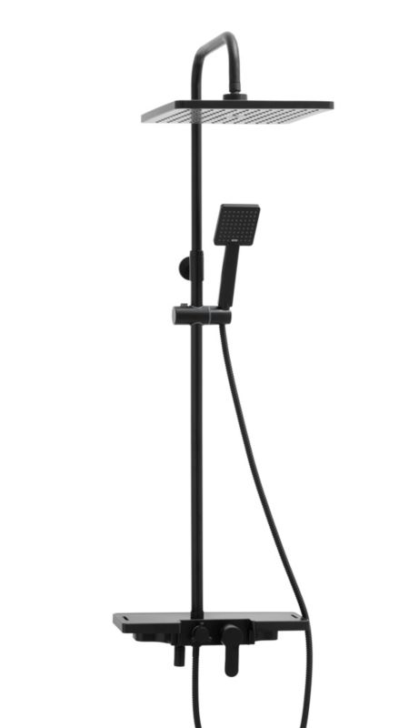 Zestaw prysznicowy OSLO YOKA HOME natynkowy czarny z deszczownicą 30 cm - 1 szt.