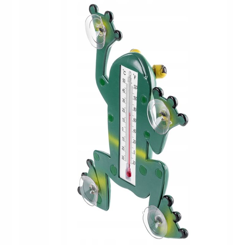 Termometr KADAX Zewnętrzny Okienny Na Okno Przyssawki Żaba Samoprzylepny Zielony 1szt.