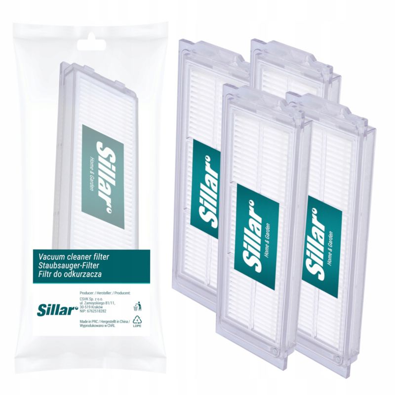 Filtr do odkurzacza, Sillar, wkład, zamiennik do robota sprzatającego Xiaomi Robot Vacuum Mop Pro 2 Pro 2 Lite Robot S1, 4szt