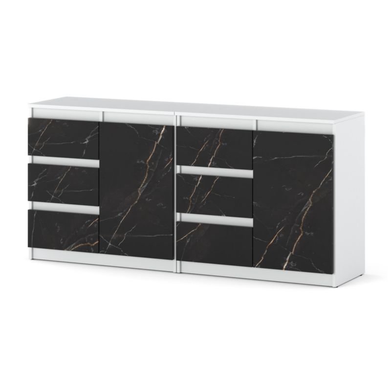 Komoda Hurtownia-Mebli Szuflady 6 Agna Mini 160cm Biały Mat San Sebastian 160x35x75 cm 1szt.